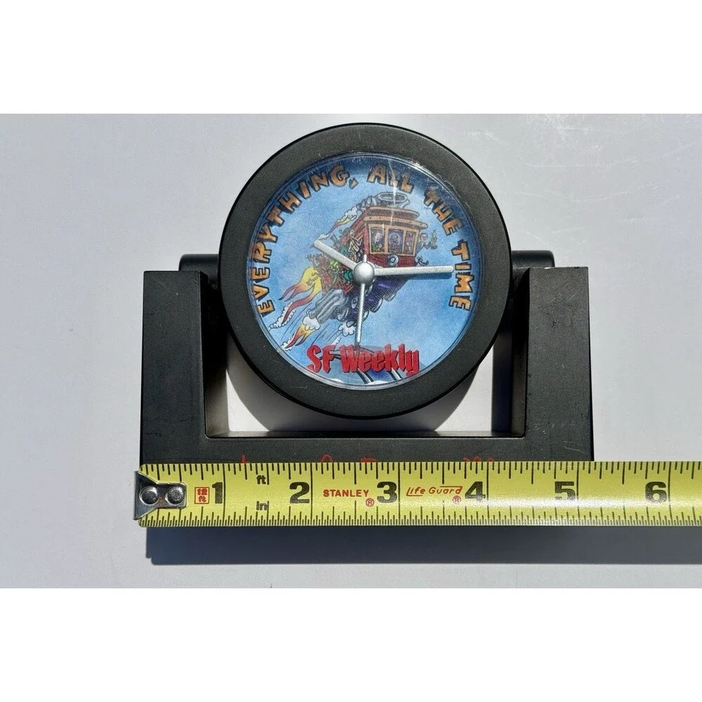 Rare Vintage Promotional SF Weekly Clock San Francisco Cable Car Tested Works